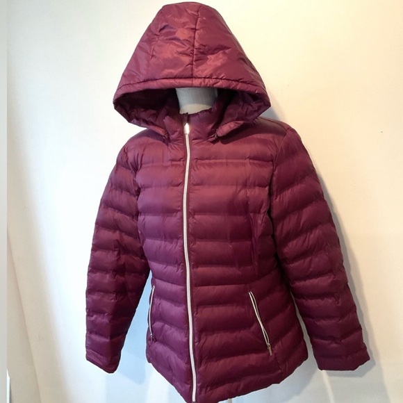 🆕Time and Tru Women’s plus-size Deep Purple Hooded Winter Puffer Jacket Coat❤️2X - Picture 6 of 7